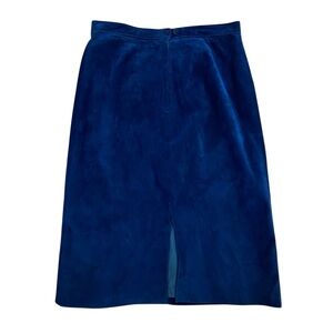 Gorgeous Vintage Muted Royal Blue Suede Pencil Skirt Size Small-M